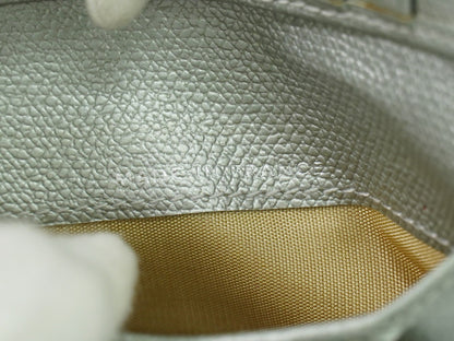 Chanel Coco bouton wallet Leather, SILVER, LEATHER, Wallets