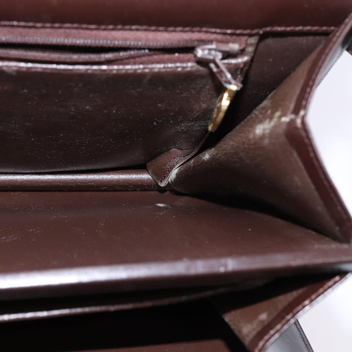 Christian Dior Flap Shoulder Bag Leather, BROWN, LEATHER, Shoulder bag