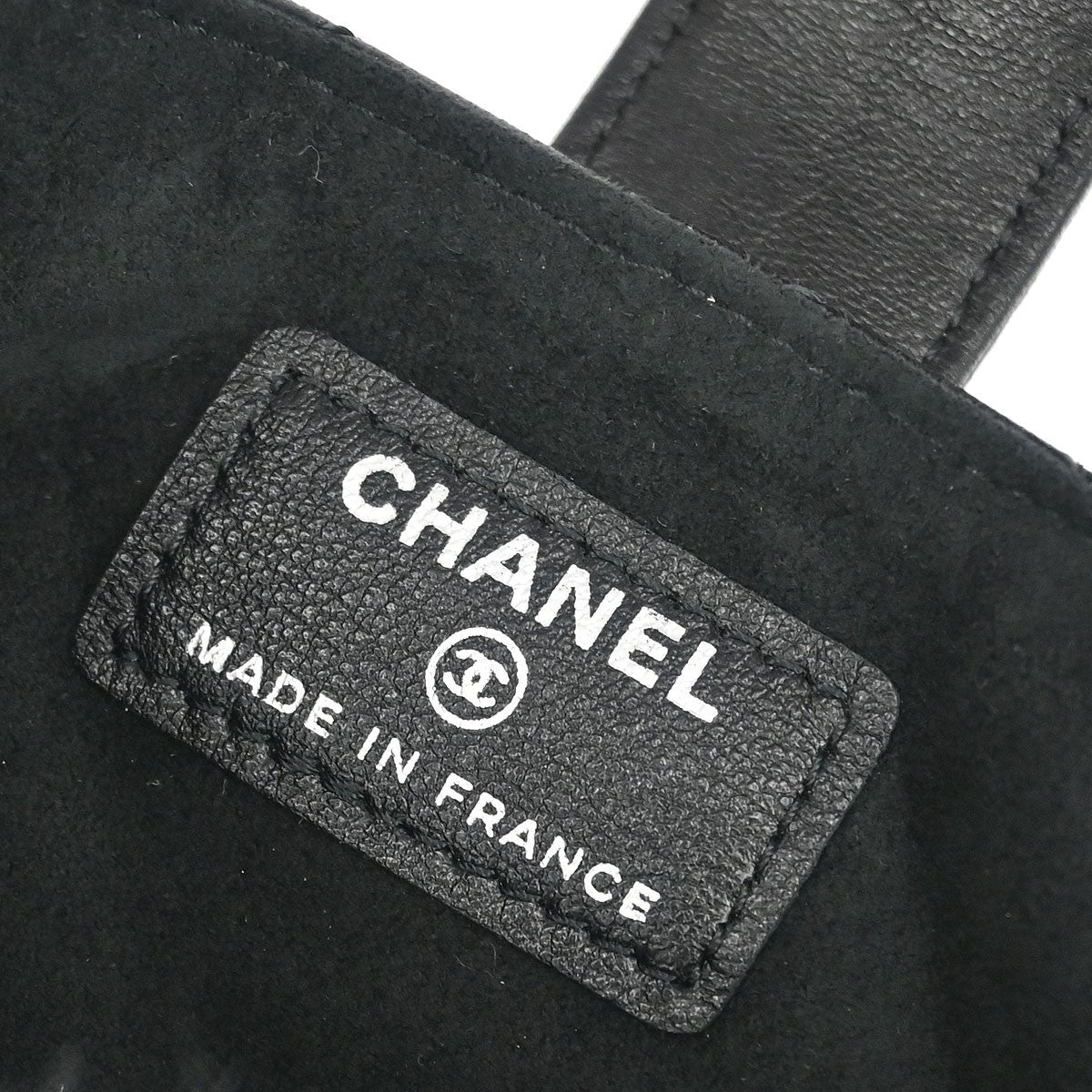 Chanel Chain Phone Holder Crossbody Bag Quilted Lambskin, BLACK, LEATHER, Clutche & pouche