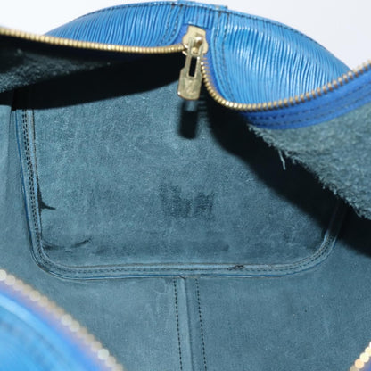 Louis Vuitton Keepall Bag Epi Leather, BLUE, LEATHER, Travel bag