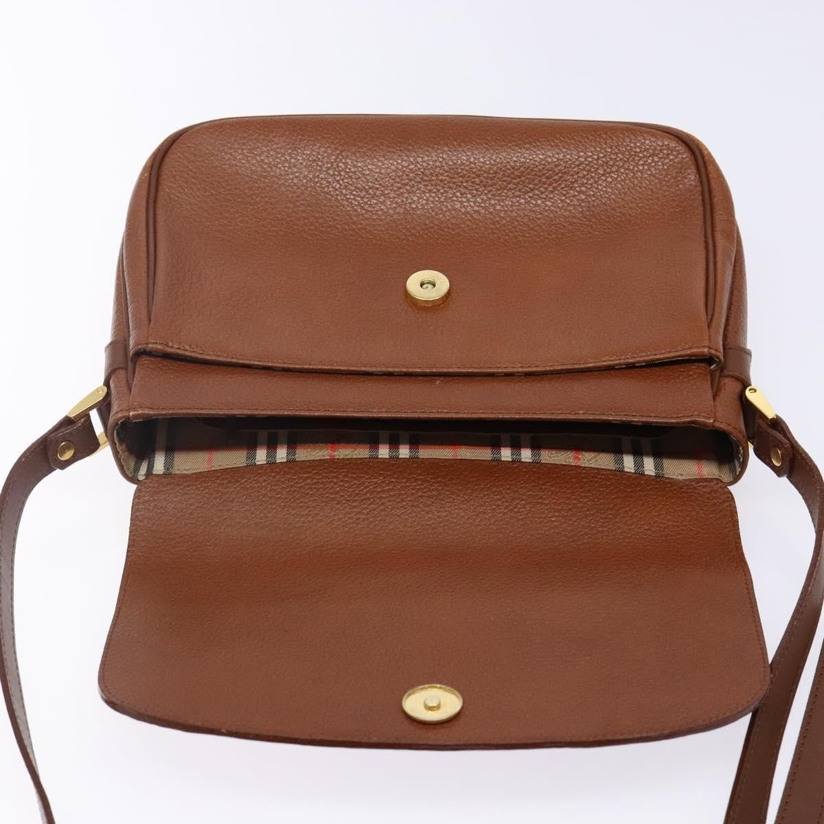 Burberry Flap Shoulder Bag Leather, BROWN, LEATHER, Shoulder bag
