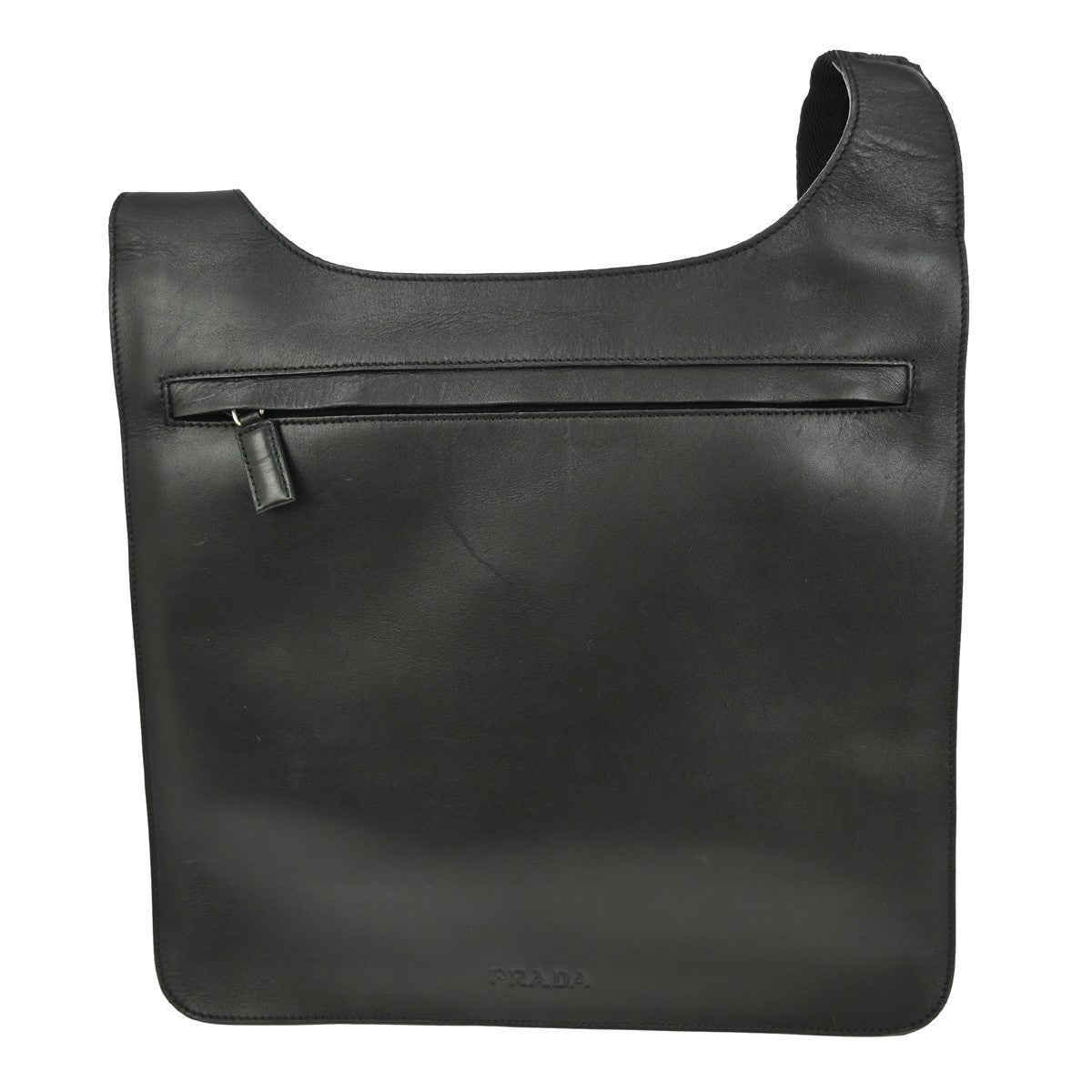 Prada Vintage Shoulder Bag Leather, BLACK, LEATHER, Shoulder bag