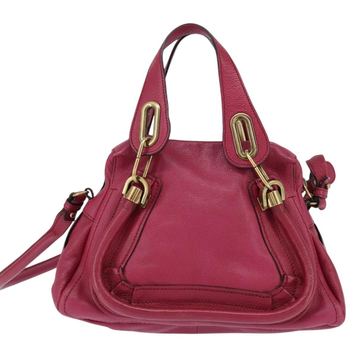 Chloe Paraty Top Handle Bag Leather, PINK, LEATHER, Handbag