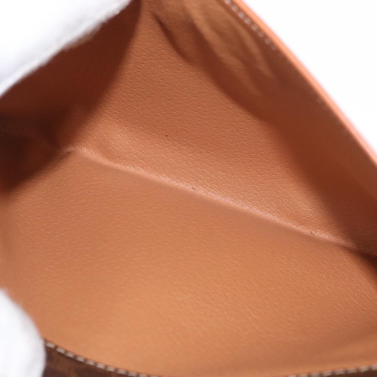 Celine Macadam Pochette Canvas and Leather, BROWN, CANVAS, Clutche & pouche