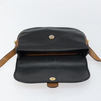 Christian Dior Flap Shoulder Bag Leather, BLACK, LEATHER, Shoulder bag