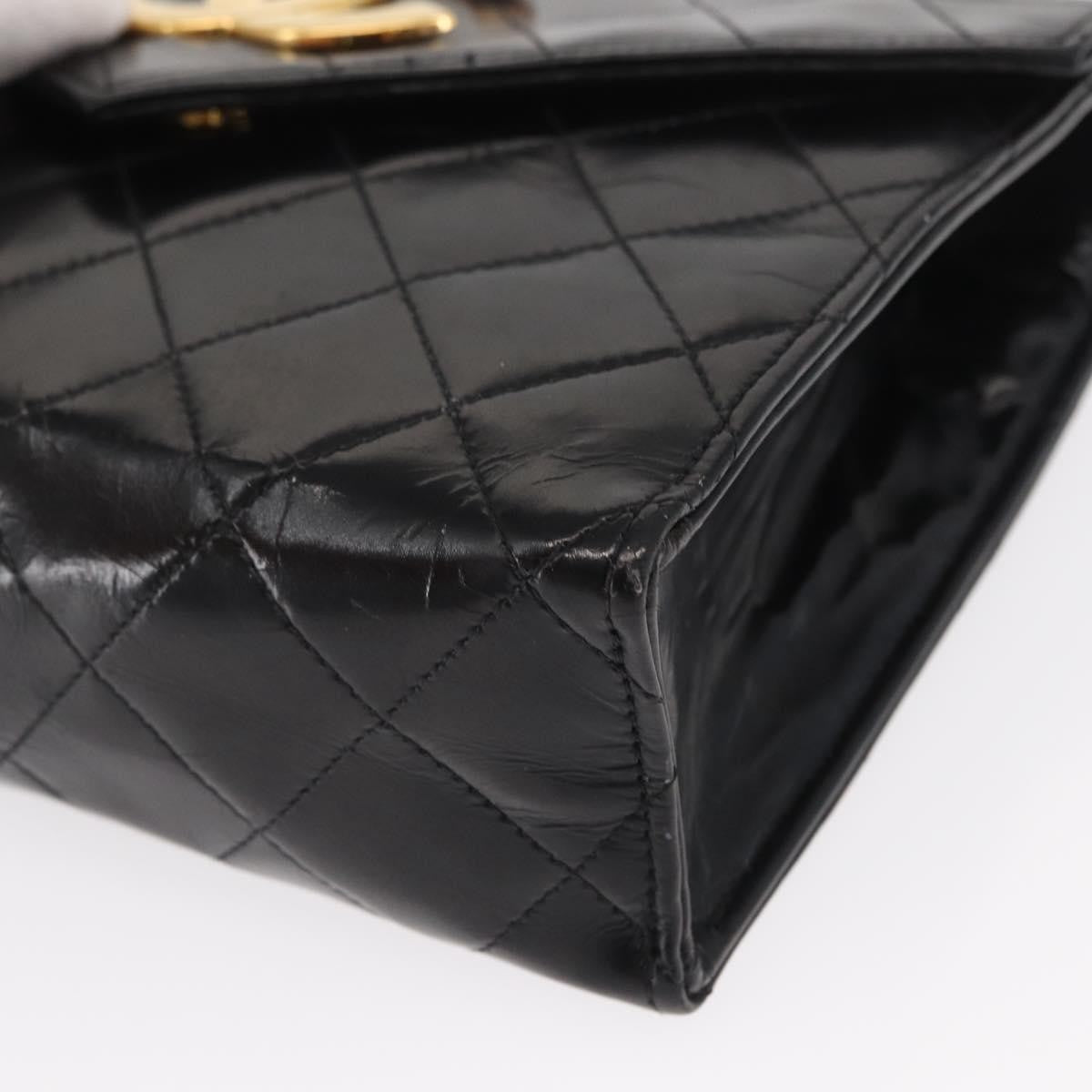 Chanel Vintage Envelope Flap Shoulder Bag Quilted Lambskin, BLACK, LEATHER, Shoulder bag