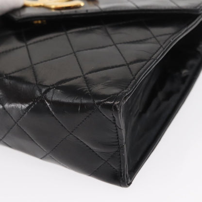 Chanel Vintage Envelope Flap Shoulder Bag Quilted Lambskin, BLACK, LEATHER, Shoulder bag
