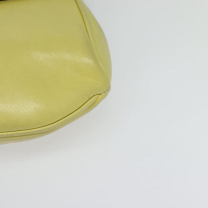 Celine Flap Shoulder Bag Leather, YELLOW, LEATHER, Shoulder bag