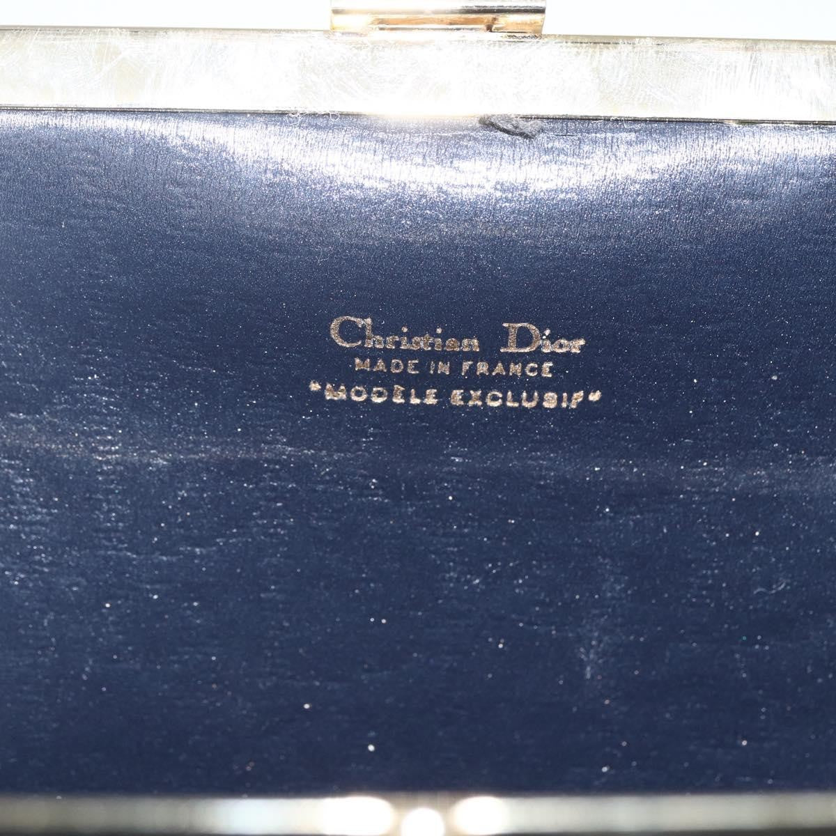 Christian Dior Vintage Trotter Pouch Canvas, NAVY, CANVAS, Clutche & pouche