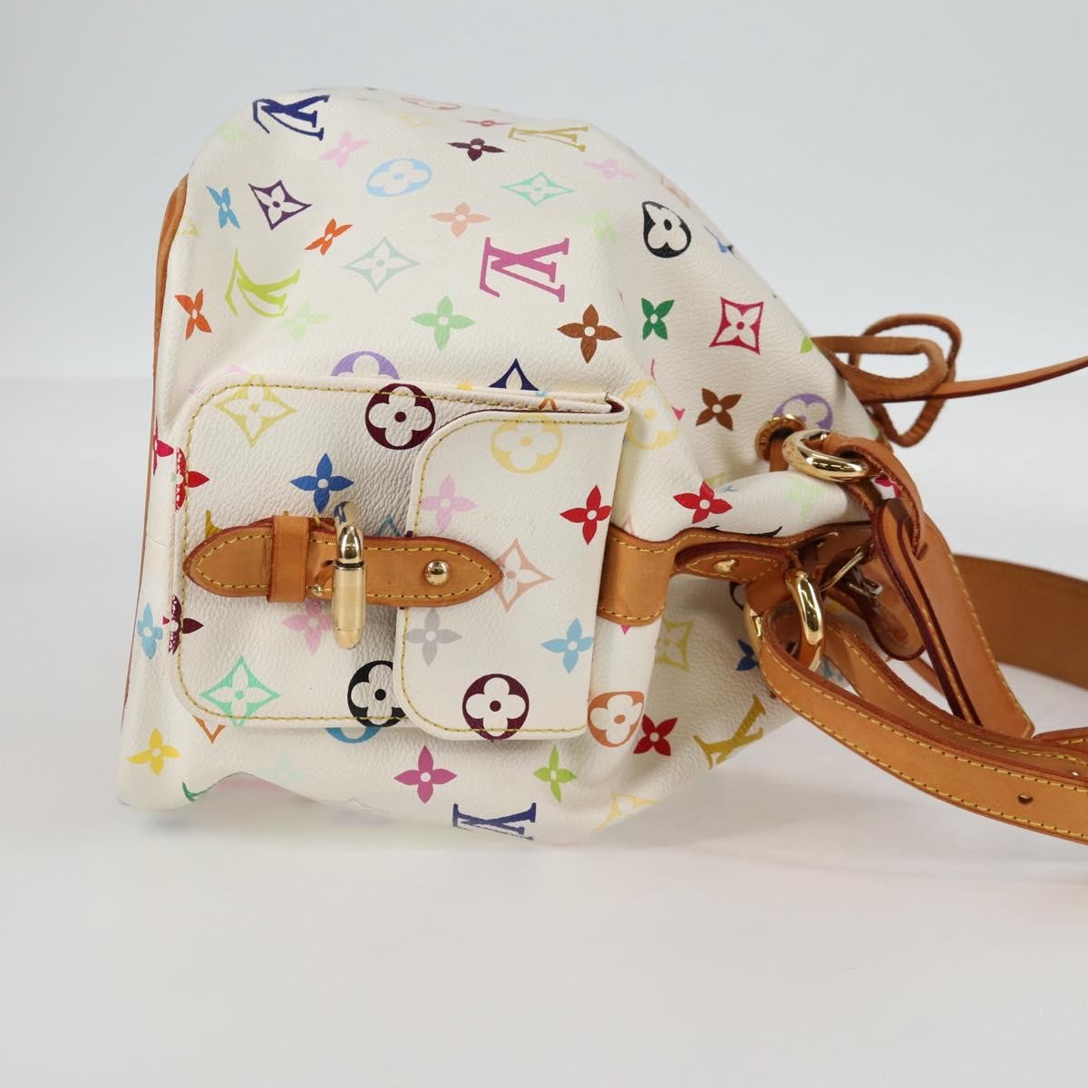 Louis Vuitton Petit Noe Handbag Monogram Multicolor, WHITE, CANVAS, Handbag
