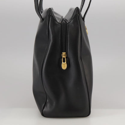 Celine Circle Logo Handbag Leather, BLACK, LEATHER, Handbag