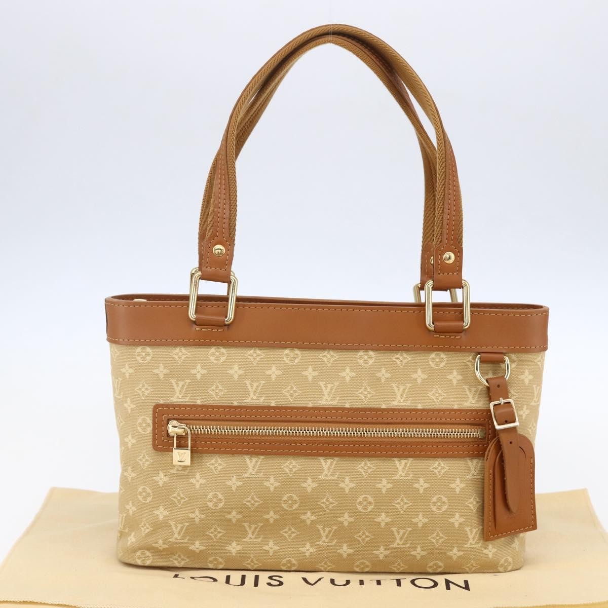 Louis Vuitton Lucille Handbag Mini Lin, BEIGE, CANVAS, Handbag