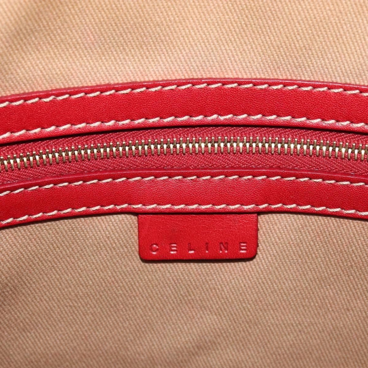 Celine Macadam Shoulder Bag PVC Leather, Beige, Canvas, Shoulder Bag