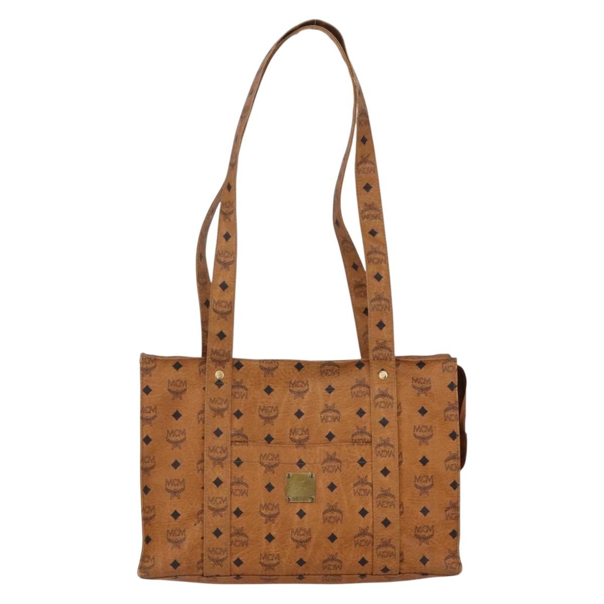 MCM Vintage Visetos Tote bag Canvas, BROWN, CANVAS, Tote bag