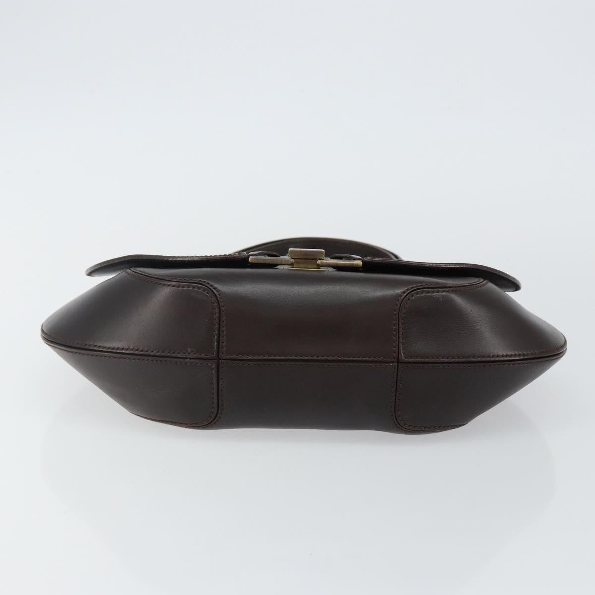 Salvatore Ferragamo Gancini handbag Leather, BLACK, LEATHER, Handbag