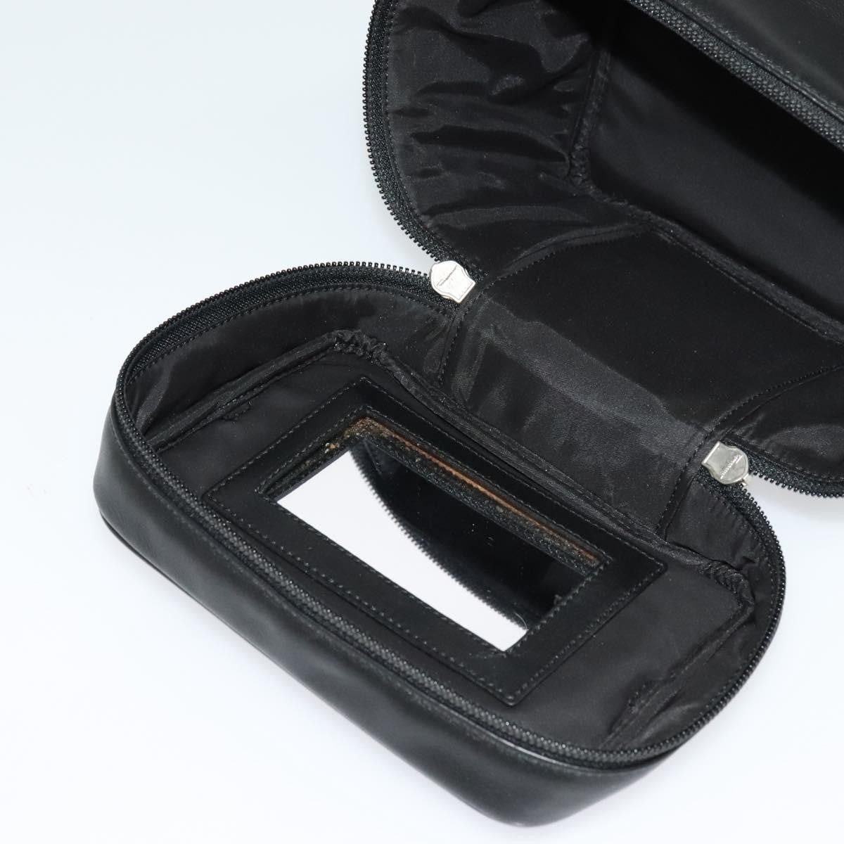 Salvatore Ferragamo Vintage Gancini Pochette Leather, BLACK, LEATHER, Handbag