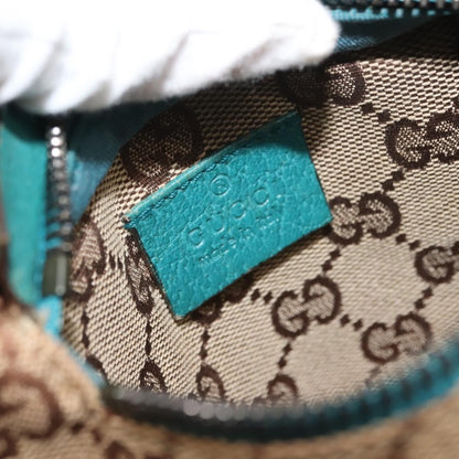 Gucci Vintage Double Belt Bag GG Canvas with Leather, BEIGE, CANVAS, Shoulder bag