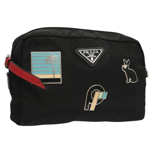 Prada Zip Pouch Tessuto, SILVER, NYLON, Clutche & pouche