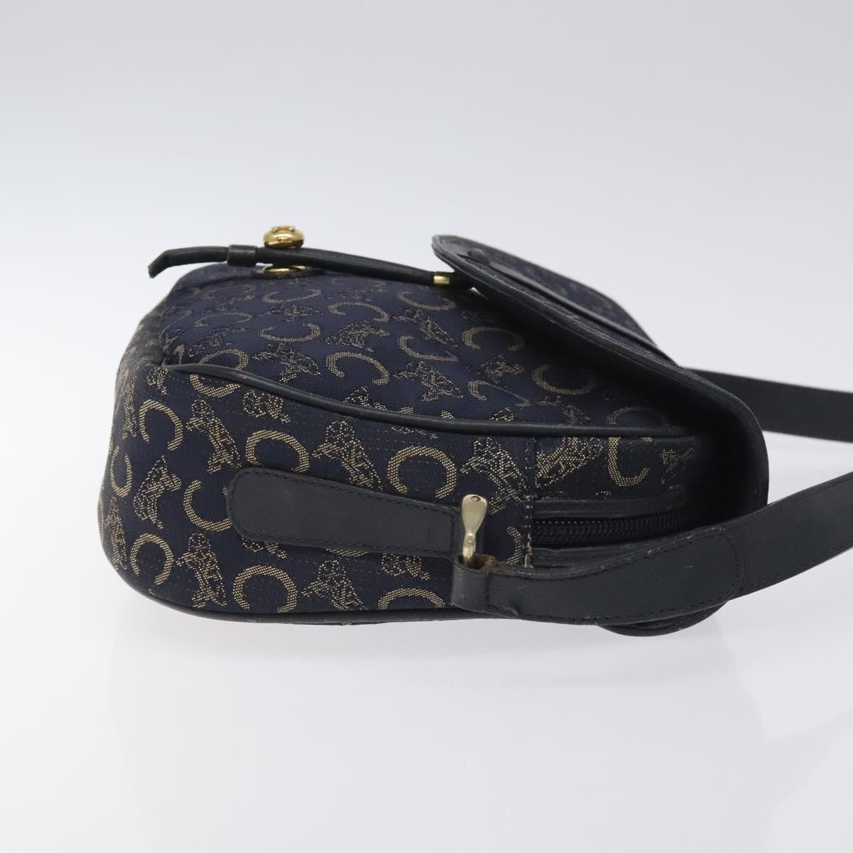 Celine C Sulky Shoulder bag Canvas and Leather, NAVY, CANVAS, Shoulder bag
