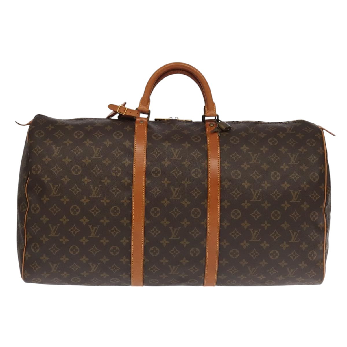 Louis Vuitton Keepall Bag Monogram Canvas, BROWN, CANVAS, Travel bag