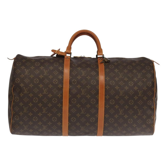 Louis Vuitton Keepall Bag Monogram Canvas, BROWN, CANVAS, Travel bag