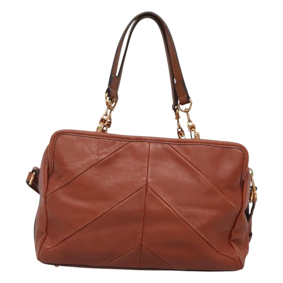 Chloe Elsie Satchel Leather, BROWN, LEATHER, Handbag
