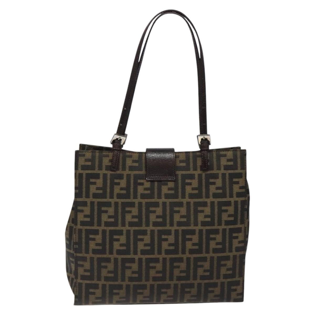 Fendi Zucca Tote bag FF motif, BLACK, CANVAS, Tote bag