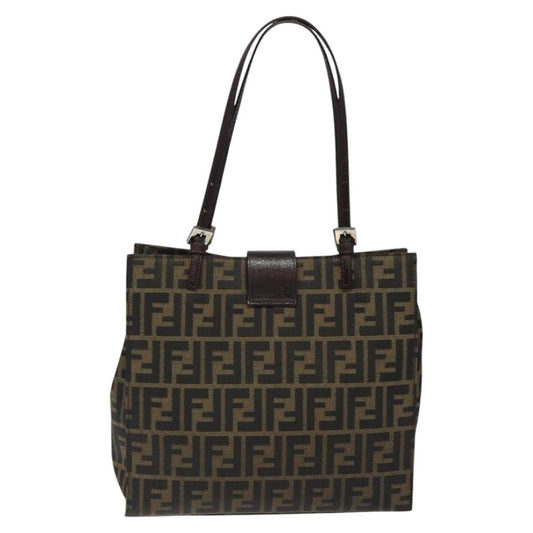 Fendi Zucca Tote bag FF motif, BLACK, CANVAS, Tote bag