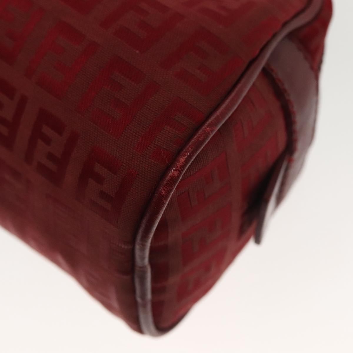 Fendi Bowling Bag Zucchino Canvas, RED, CANVAS, Shoulder bag