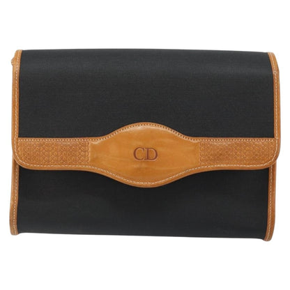 Christian Dior Vintage CD Logo Shoulder Bag Leather, BLACK, LEATHER, Shoulder bag