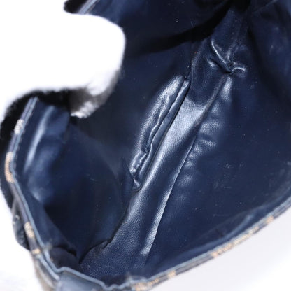 Celine C Sulky Shoulder bag Canvas and Leather, NAVY, CANVAS, Shoulder bag