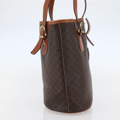 Celine Vintage Macadam Shopper Tote Coated Canvas, BROWN, CANVAS, Tote bag