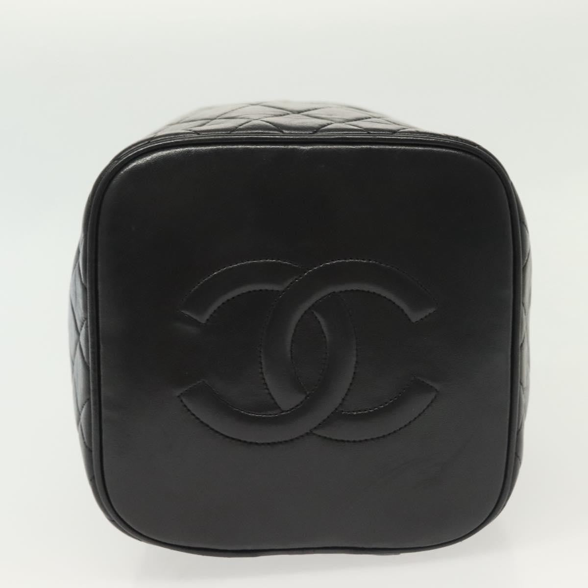 Chanel Vanity pouch Leather, BLACK, LEATHER, Toiletry Case