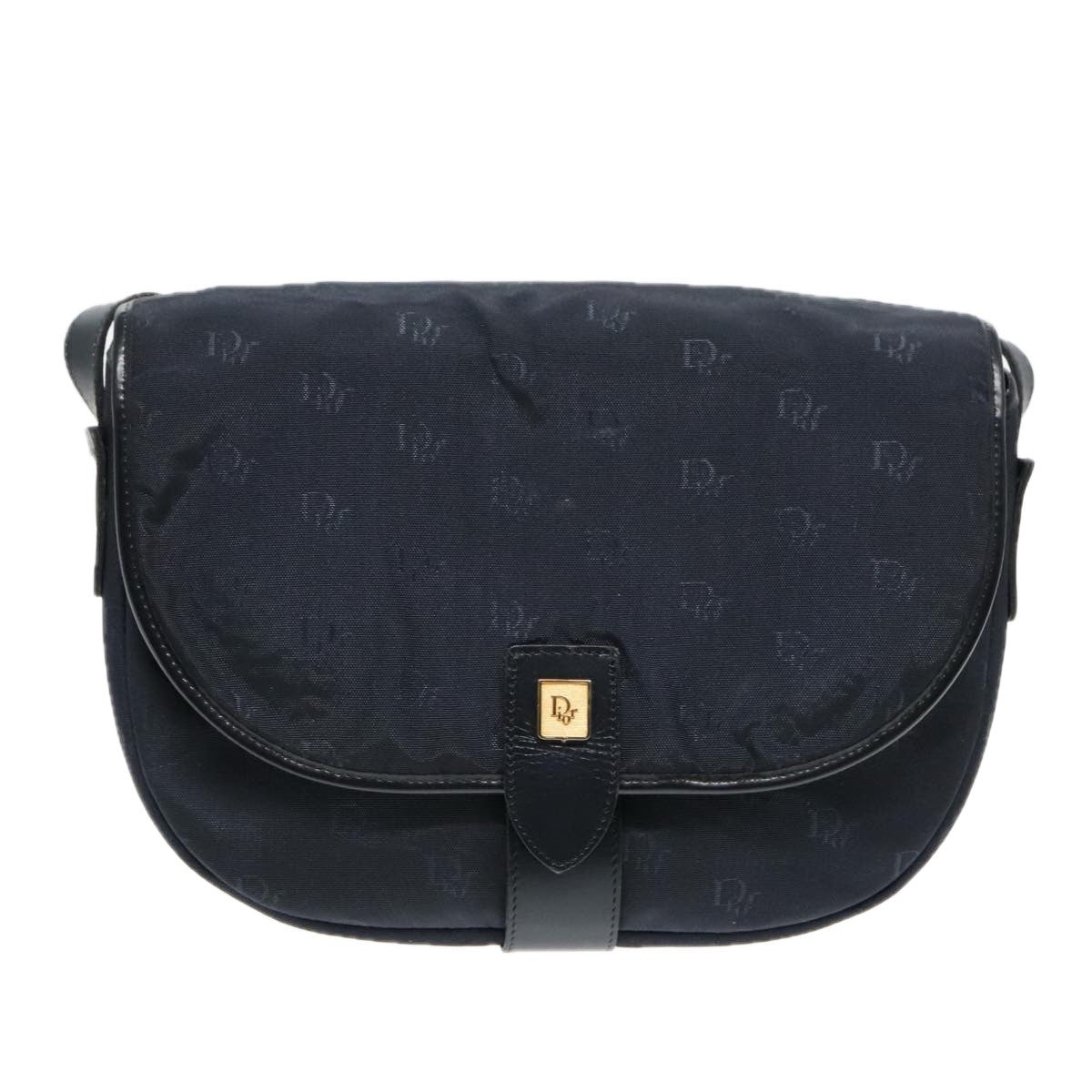 Christian Dior Vintage Shoulder Bag Canvas, NAVY, CANVAS, Shoulder bag
