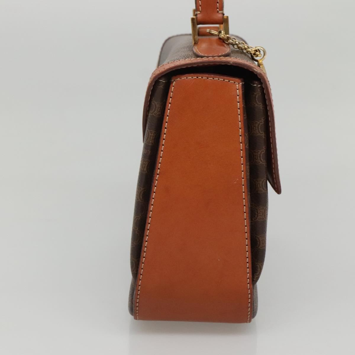 Celine Vintage Convertible Top Handle Bag Macadam Coated Canvas, BROWN, CANVAS, Handbag