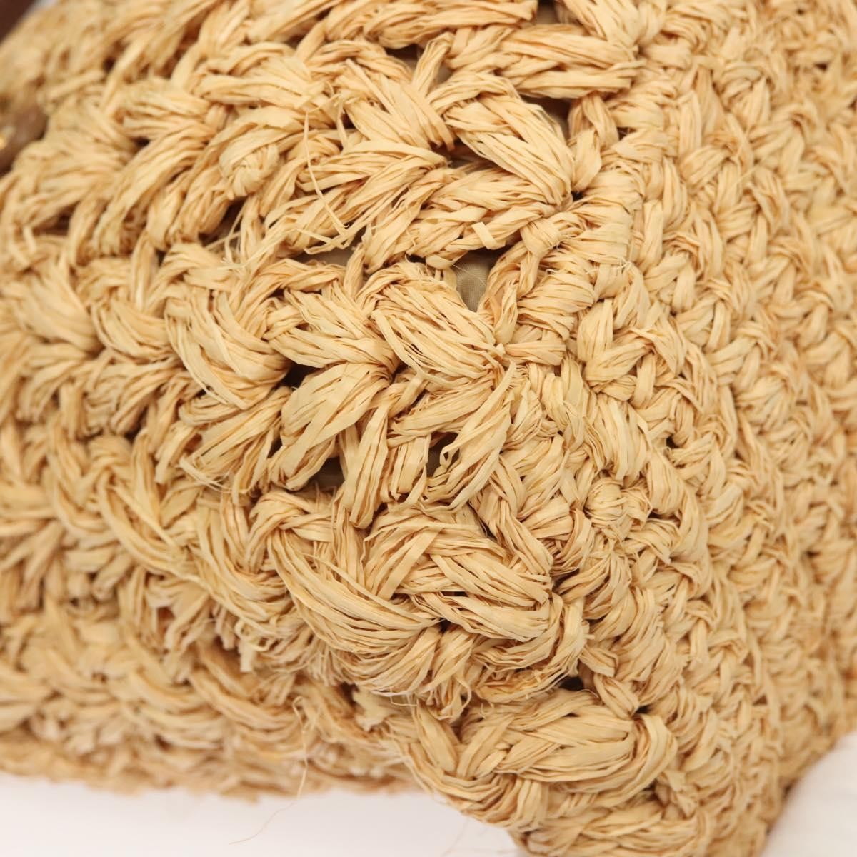 Chanel Mademoiselle Lock Tote Woven Straw, BEIGE, LEATHER, Shoulder bag