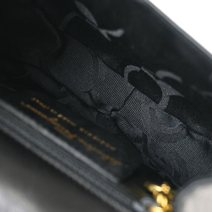 Salvatore Ferragamo Gancini Shoulder Bag Leather, BLACK, LEATHER, Shoulder bag