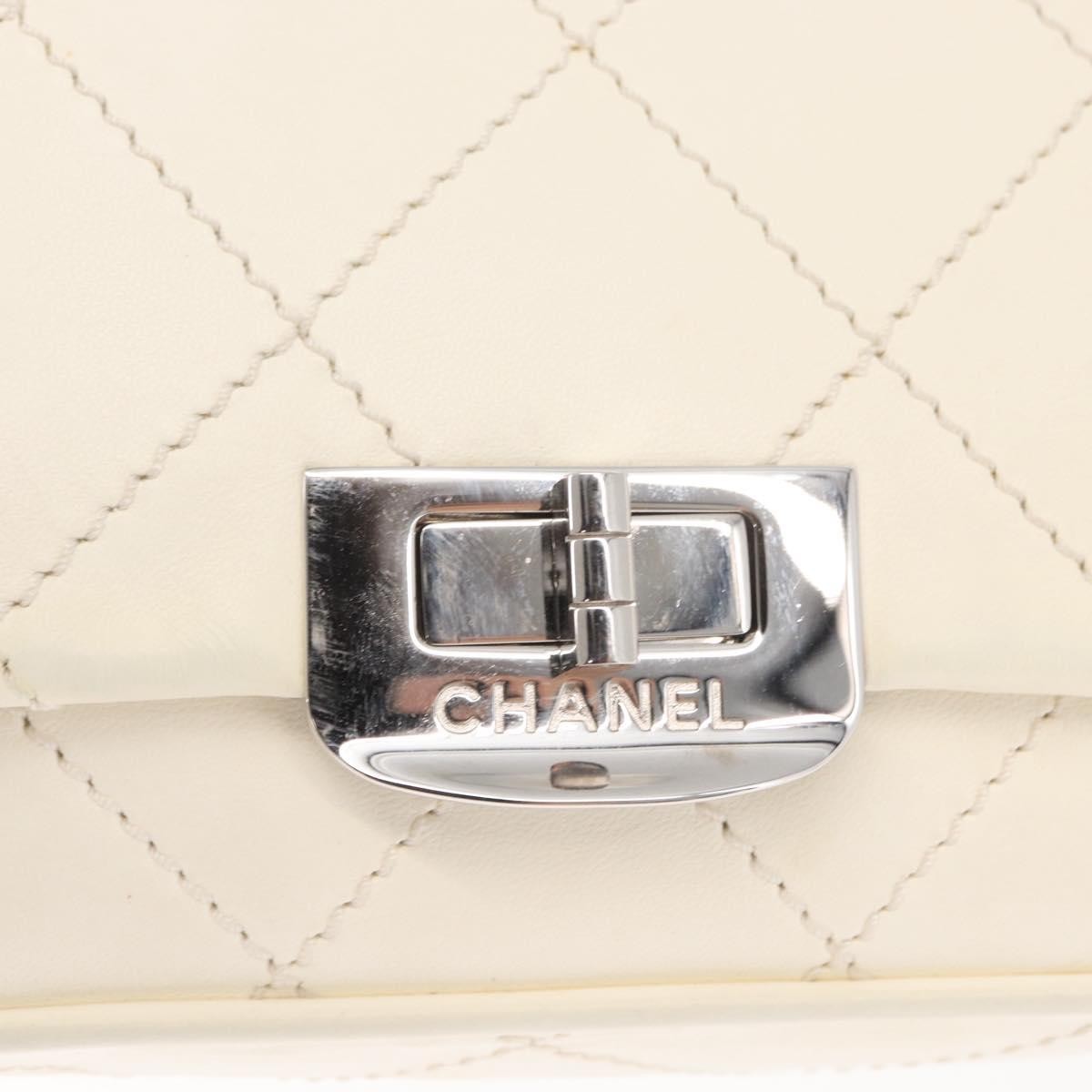 Chanel Reissue 2.55 Flap Bag Leather, WHITE, LEATHER, Shoulder bag