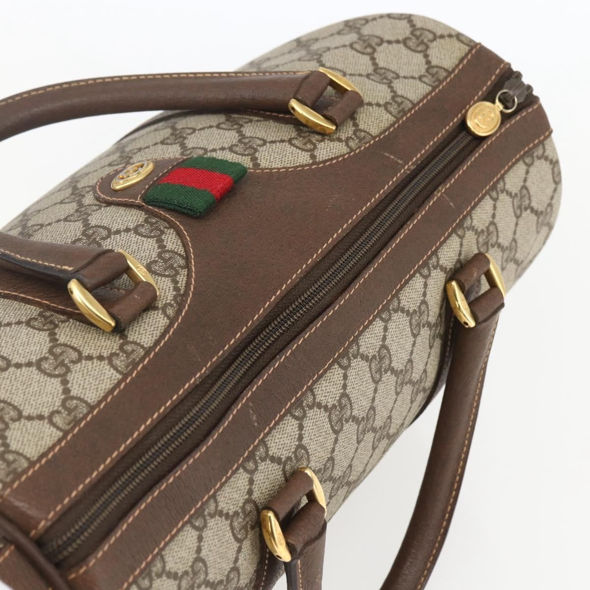 Gucci Vintage Interlocking G Boston Bag GG Coated Canvas, BEIGE, PVC, Travel bag