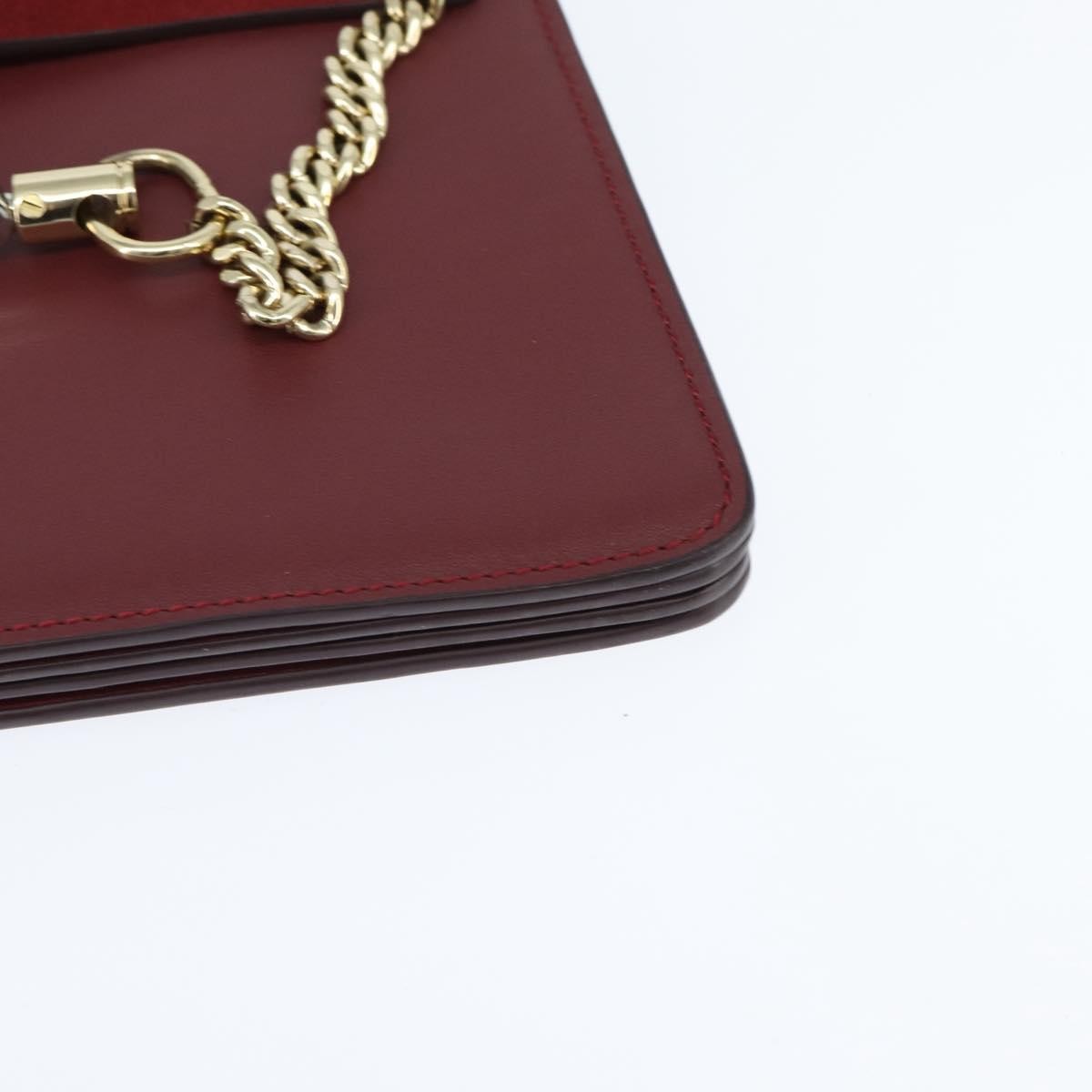 Chloe Faye Shoulder Bag Leather and Suede, RED, SUEDE, Shoulder bag