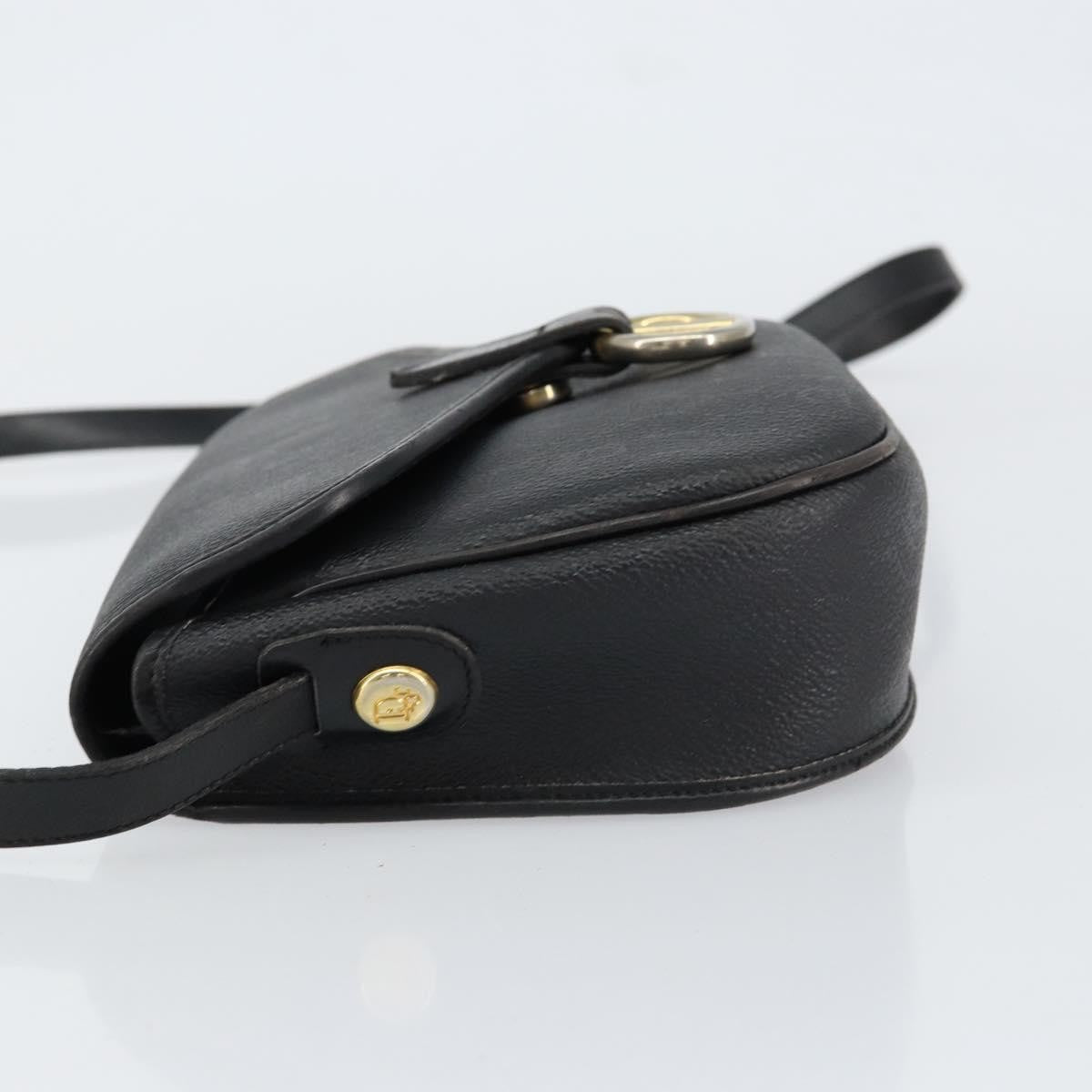 Christian Dior Vintage Honeycomb Flap Crossbody Bag Canvas and Leather, BLACK, CANVAS, Shoulder bag