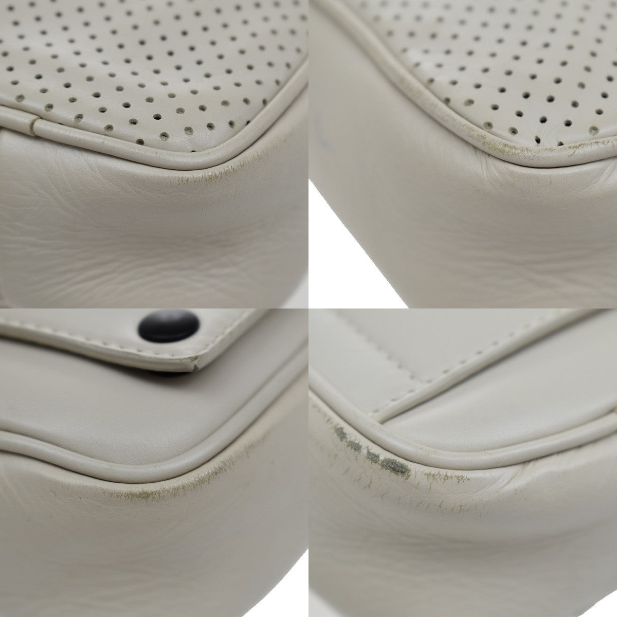 Bottega Veneta Leggero Waist Bag Perforated Leather, WHITE, LEATHER, Travel bag