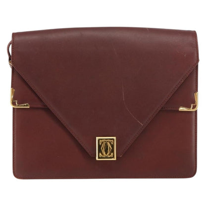 cartier Must de Cartier Shoulder Bag Leather, BURGUNDY, LEATHER, Shoulder bag