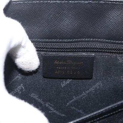 Salvatore Ferragamo Gancini handbag Leather, BLACK, LEATHER, Handbag