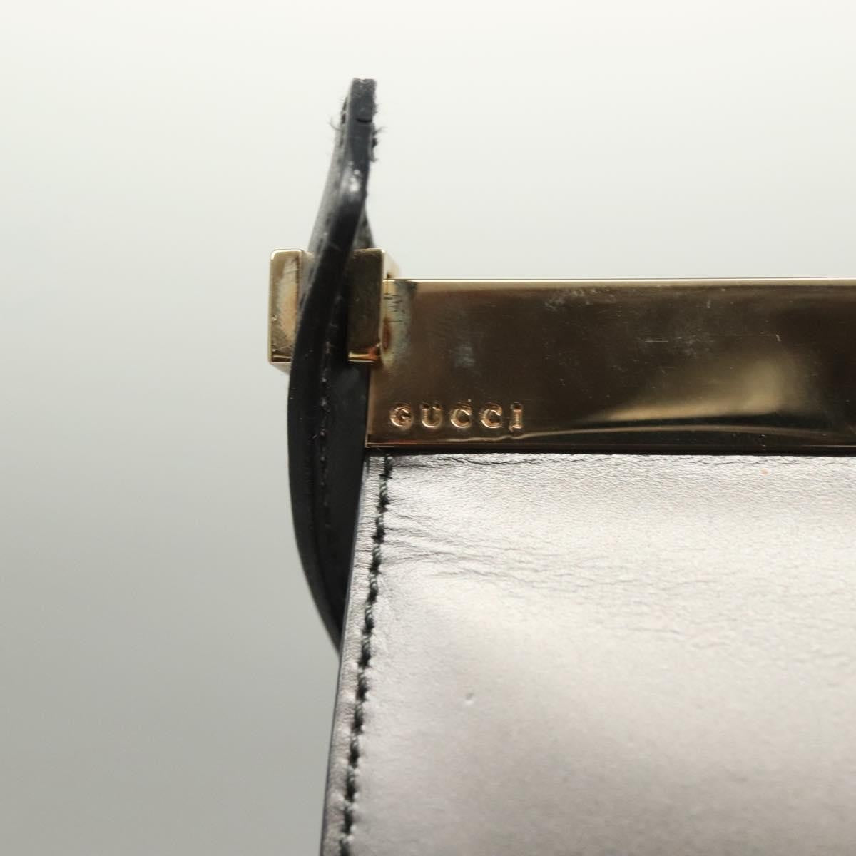 Gucci Vintage Shoulder Bag Leather, GRAY, LEATHER, Shoulder bag