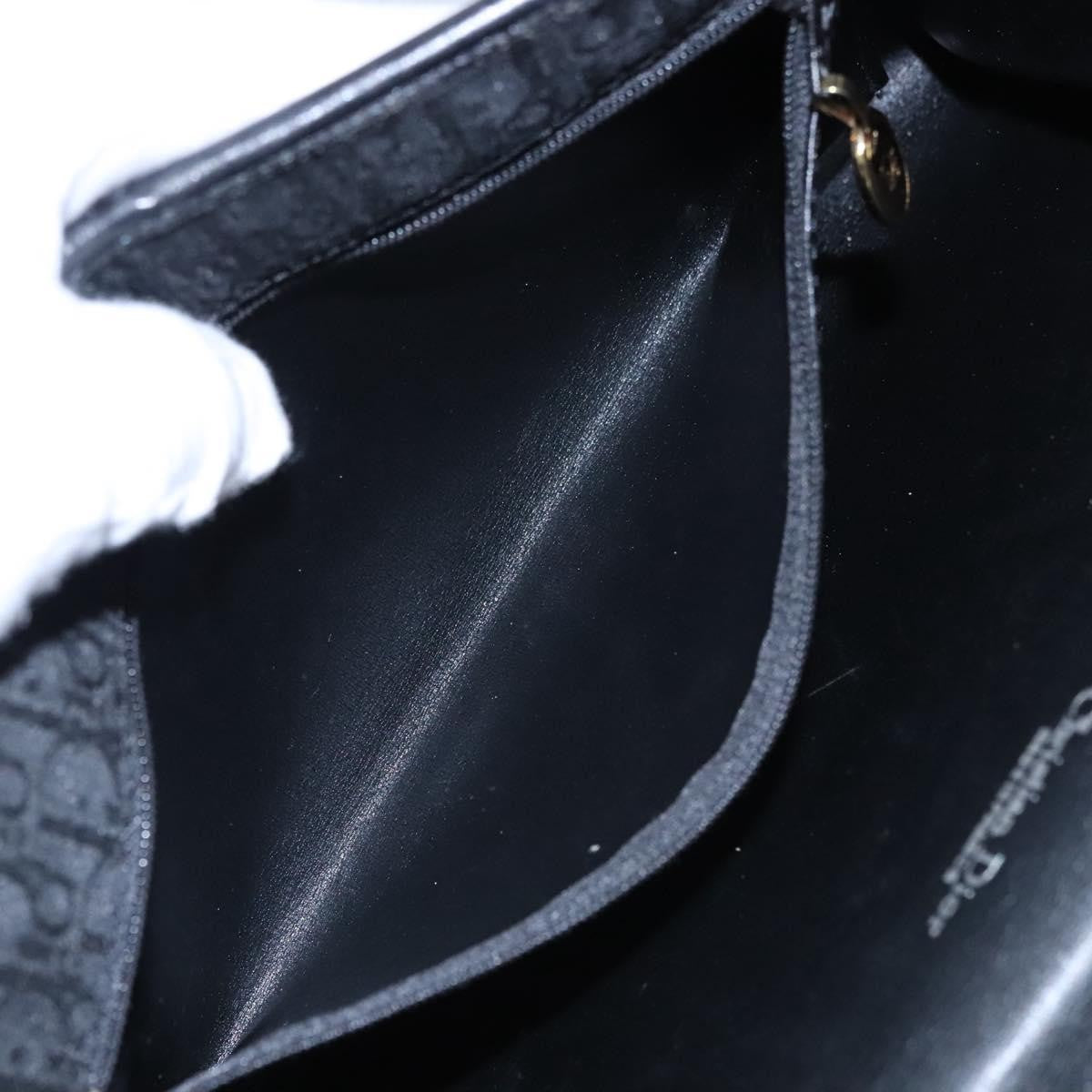 Christian Dior Vintage Chain Flap Shoulder Bag Diorissimo Canvas, BLACK, CANVAS, Shoulder bag