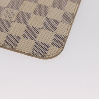 Louis Vuitton Neverfull Pochette Damier, WHITE, CANVAS, Clutche & pouche