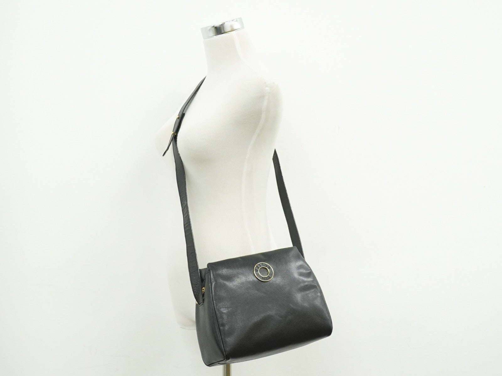 Celine Shoulder Bag Leather, BLACK, LEATHER, Shoulder bag