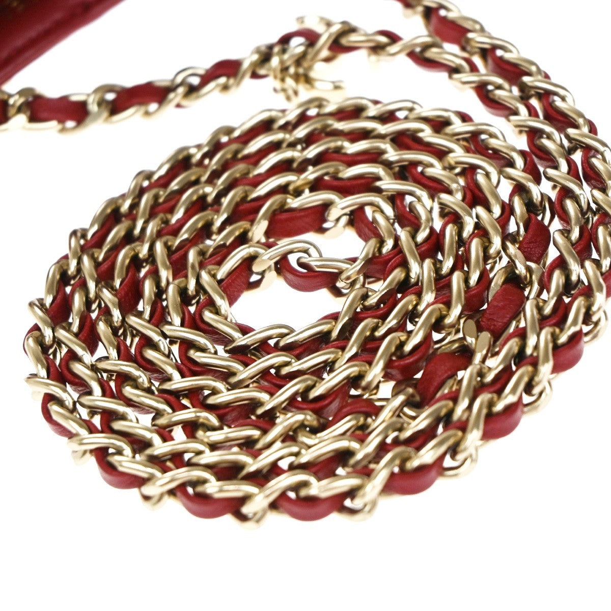 Chanel Tech Me Out Clutch With Chain Lambskin, RED, LEATHER, Clutche & pouche