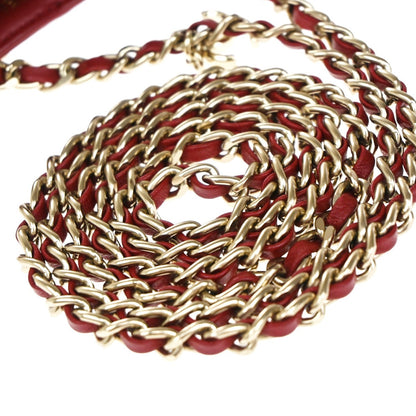 Chanel Tech Me Out Clutch With Chain Lambskin, RED, LEATHER, Clutche & pouche